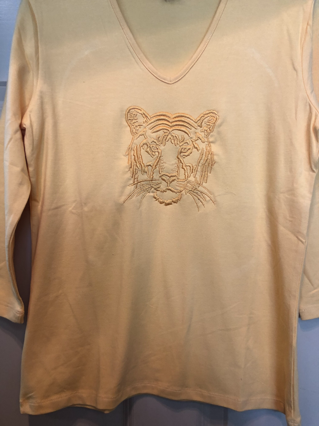 TIGER FACE  3/4 SLEEVE TEE SHIRT WITH SPANDEX