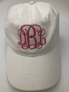 INITIAL  EMBROIDERED HAT